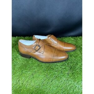 Johnston Murphy Single Monk Strap Cap Toe Dress Shoe Mens Size 9 Brown Cognac